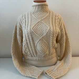 Sanctuary Cable Knit Mock Neck Sweater